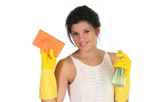 Professional cleaning equipment used in a business facility