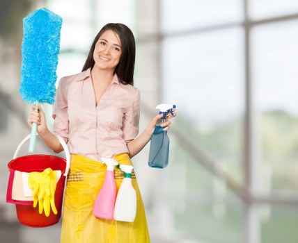 Weekly house cleaning routine checklist on a table