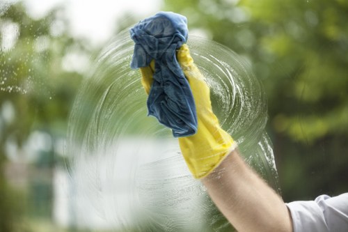 Professional short-term rental cleaning service in a modern apartment