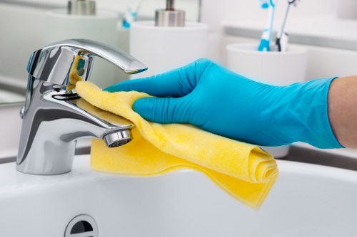 Cleaning staff preparing a commercial property for service